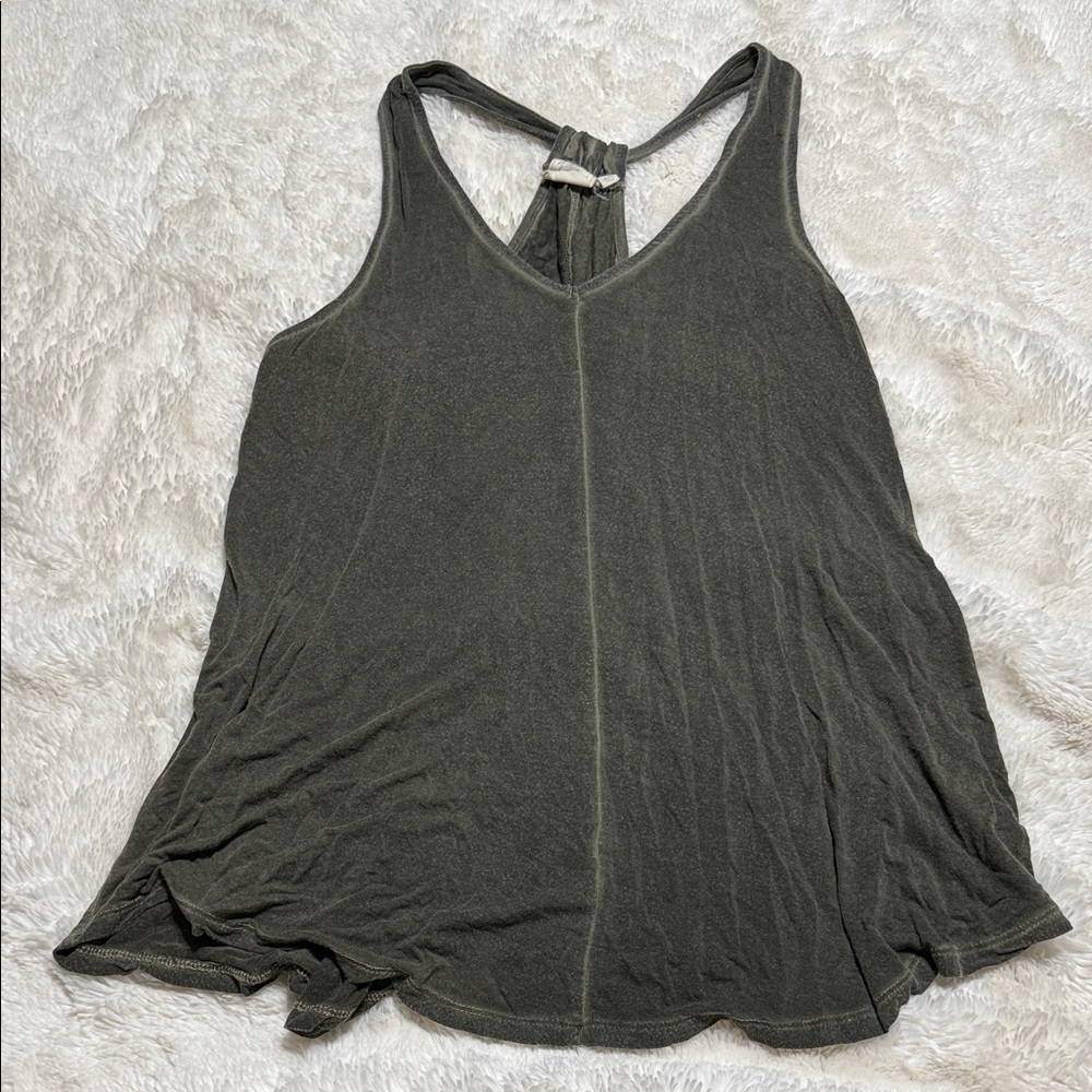 White Crow Dark Olive Tank Top